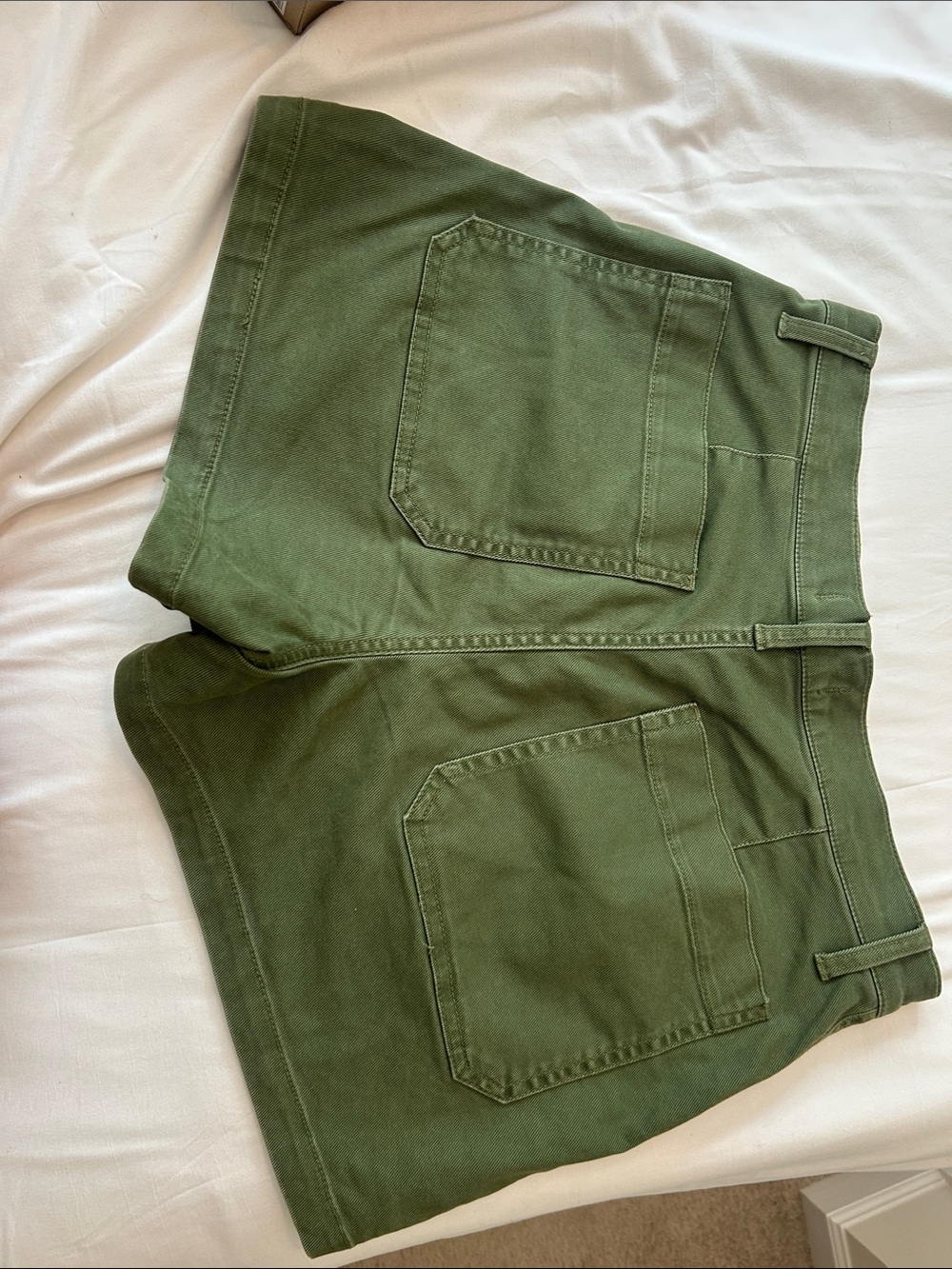 Madewell High-Waist Olive Green Shorts - Picture 2 of 3